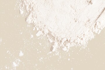 Powder texture, beige background, design space