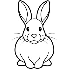 animals rabbit vector line