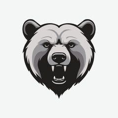 minimalist bear logo vector, good for esport logo 
