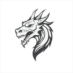 minimalist dragon logo vector