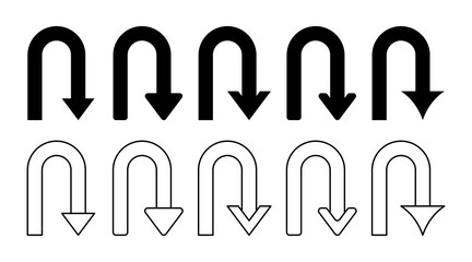 back arrow icon set, line design and black silhouette. simple symbol for banner, poster, app, web.