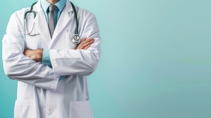 doctor isolated on light blue background