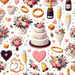 Weddings accessories vector  