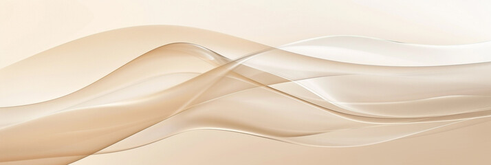 Obraz premium A tranquil wave of warm beige, designed with a gradient effect and a clear, glass-like finish that adds a touch of soft elegance, captured in