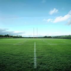 football pitch with white horizontal lines