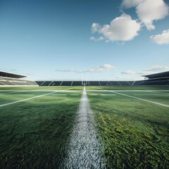 football pitch with white horizontal lines