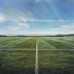 football pitch with white horizontal lines