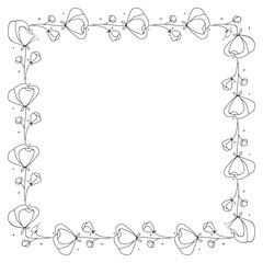 Hand drawn floral wreath on white background
