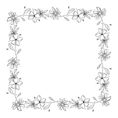 Obraz premium Hand drawn floral wreath on white background