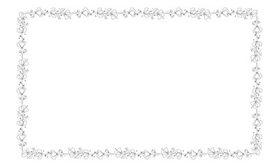 Hand drawn floral wreath on white background