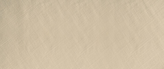 Brown beige natural cotton linen textile texture background banner panorama .Natural light brown fabric cotton texture background.

