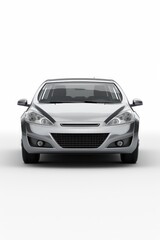 grey compact car, white background