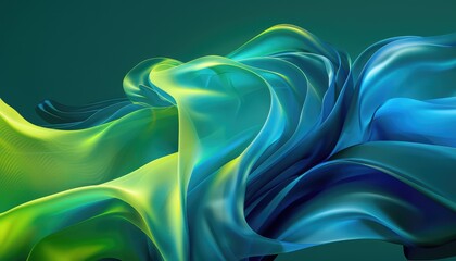 geometric shapes or abstract curves, the feeling should be of flow, of movement, when one element accompanies another element, one element is green and the other is blue