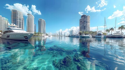 Fototapeta premium city beach seen from the sand beach