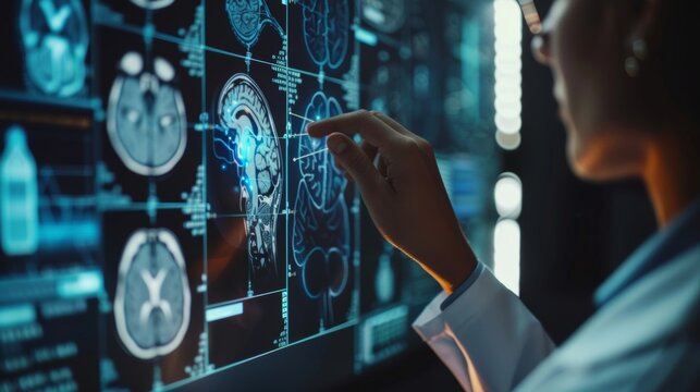 A mental health professional utilizes advanced technology to personalize treatment for a patient..