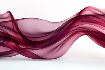 Burgundy wave abstract, deep and smooth burgundy wave flowing on a white backdrop.