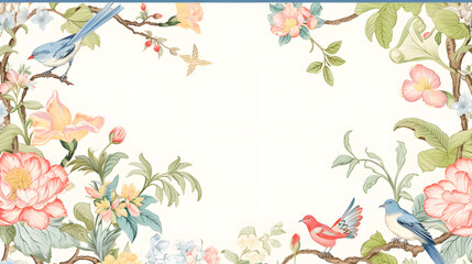 Digital vintage watercolor chinoiserie pattern abstract graphic poster web page PPT background