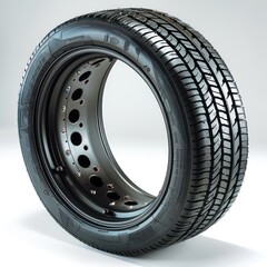 Obraz premium small car tire on white background