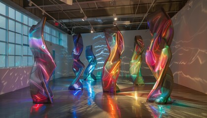 Liberation in Light  Abstract Juneteenth Sculptural Forms