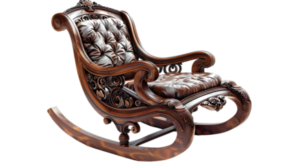 antique rocking chair isolated on transparent background