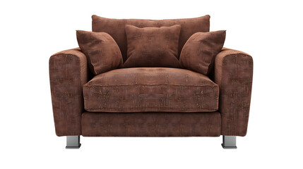Fototapeta premium armchair brown fabric isolated on transparent background