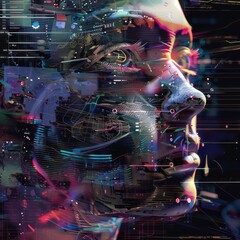 technological glitching, flowing wave synthesis, subliminal mentality takes over