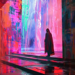 technological glitching, flowing wave synthesis, subliminal mentality takes over