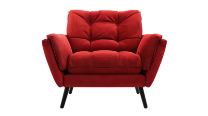 armchair red modern isolated on transparent background