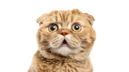 banye surprised cat isolated on transparent background