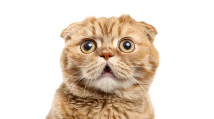 banye surprised cat isolated on transparent background