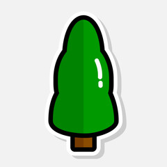 Green tree icon. Vector illustration in flat style. 