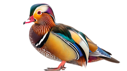 bird mandarin duck isolated on transparent background