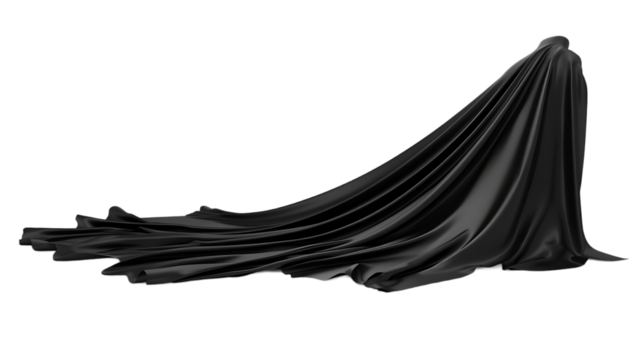black cape isolated on transparent background