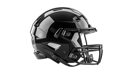 Black sports helmet isolated on transparent background