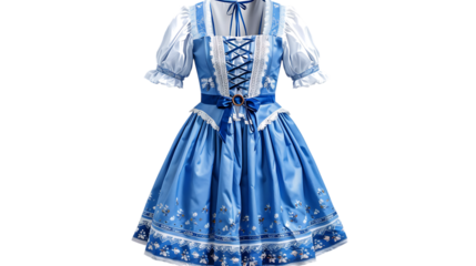 blue dirndl dress isolated on transparent background