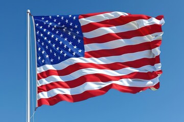 american flag blowing in the wind