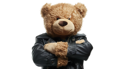 bodyguard teddybear isolated on transparent background