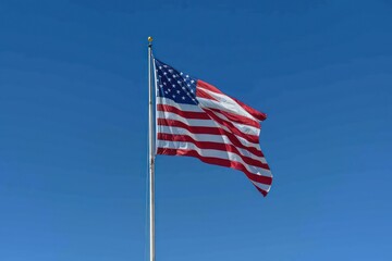 american flag blowing in the wind
