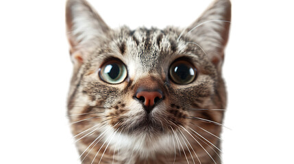 cat close up isolated on transparent background