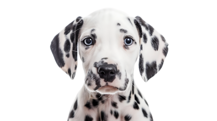 Dalmatian puppy isolated on transparent background