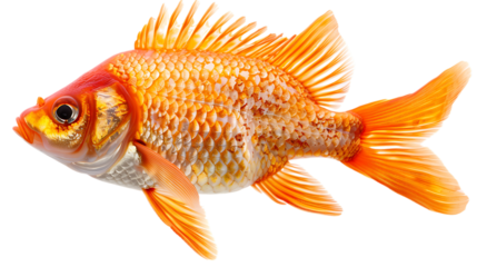 fish orange sideview isolated on transparent background