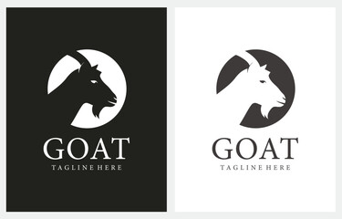 Goat Gead Silhouette Sheep Black logo design icon vector