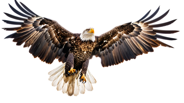 flying eagle isolated on transparent background