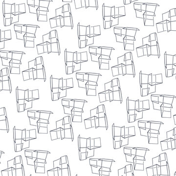 A cartoonish cluster of paper shapes with transparent hidden edges.