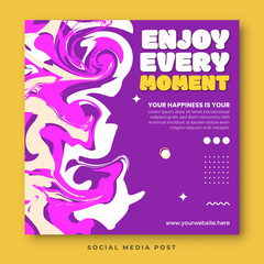 Positivism template for social media post. Enjoy every moment