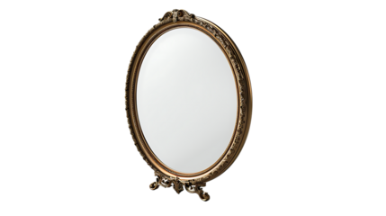 mirror oval isolated on transparent background