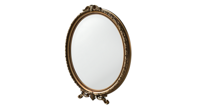 mirror oval isolated on transparent background