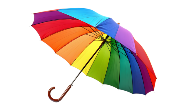 parasol rainbow colours isolated on transparent background