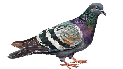 pigeon green head isolated on transparent background