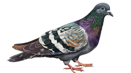 pigeon green head isolated on transparent background